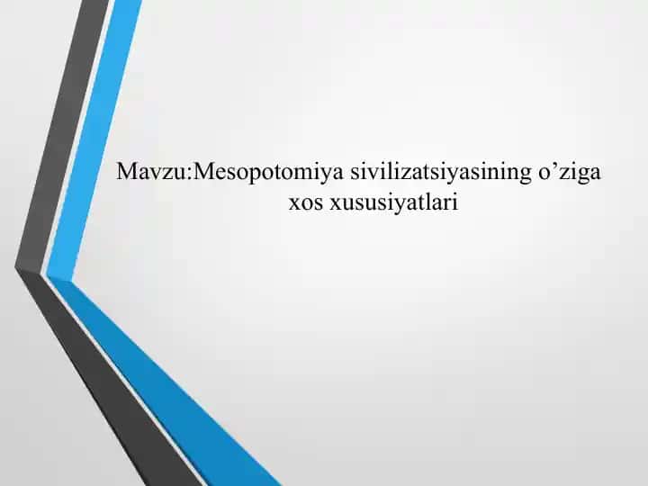 Mesopotomiya sivilizatsiyasi