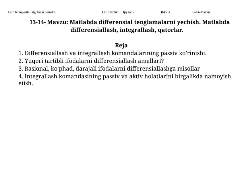 Kompyuter algebrasitizimlari