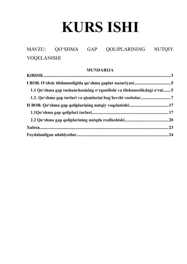 Qo‘shma Gap Qoliplarining Nutqiy Voqelanishi