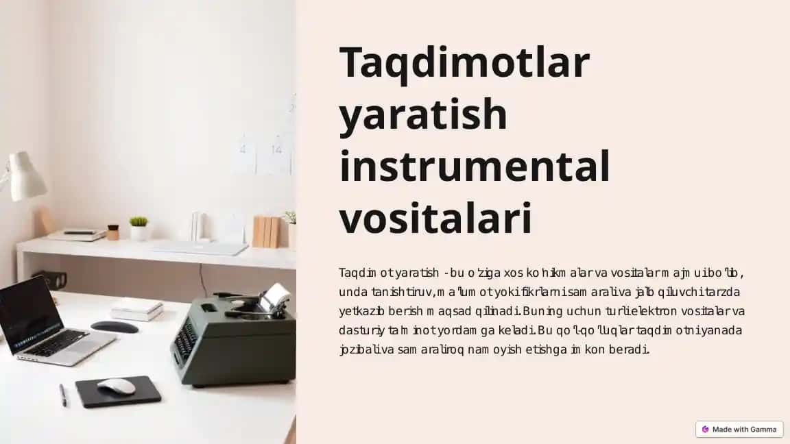 Taqdimotlar yaratish instrumental vositalari