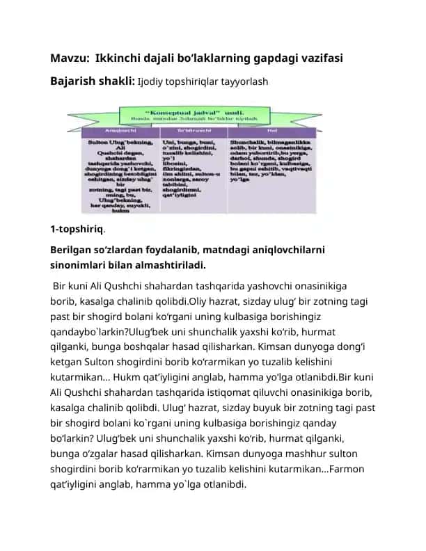 Sinonimlar bilan tugma topish