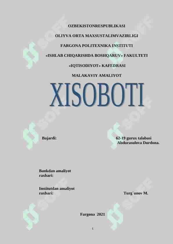 Asia aliance bank amaliyot hisobot