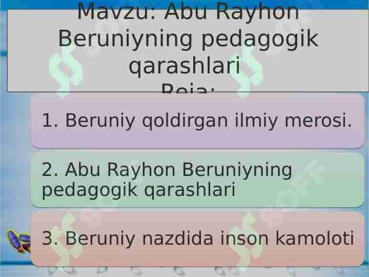 Abu Rayhon Beruniyning pedagogik qarashlari