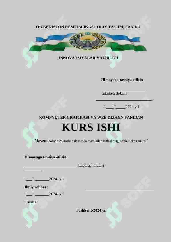 Adobe Photoshop dasturida matn bilan ishlashning qo'shimcha usullari