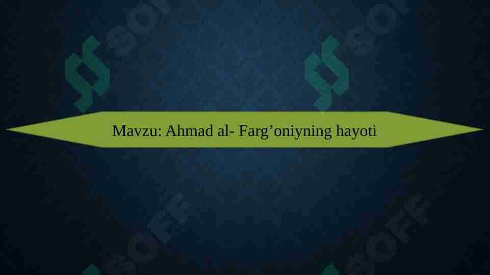 Ahmad Al-Farg'oniy