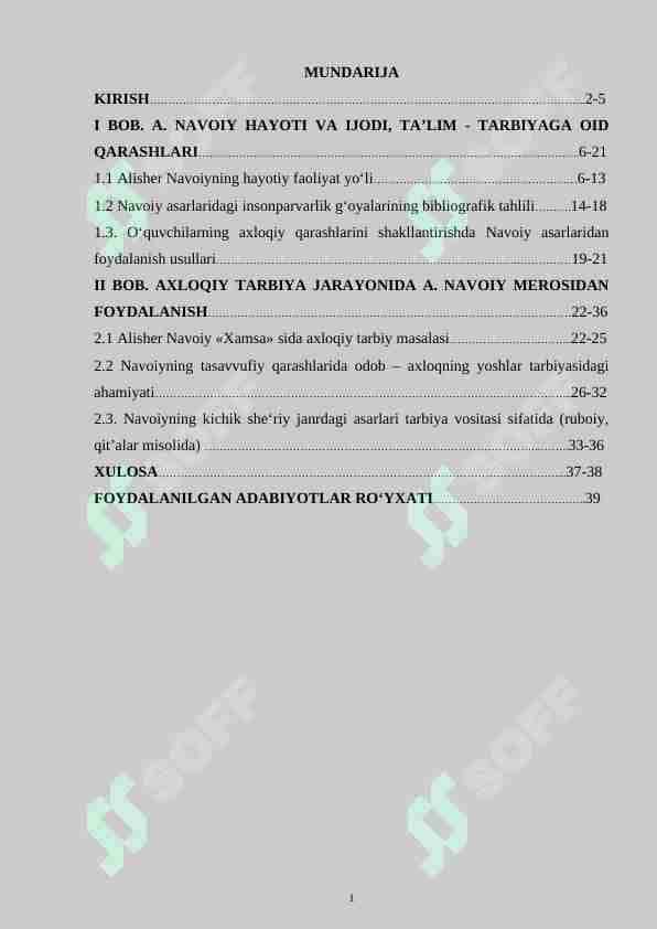 AXLOQIY TARBIYA JARAYONIDA A. NAVOIY MEROSIDAN FOYDALANISH
