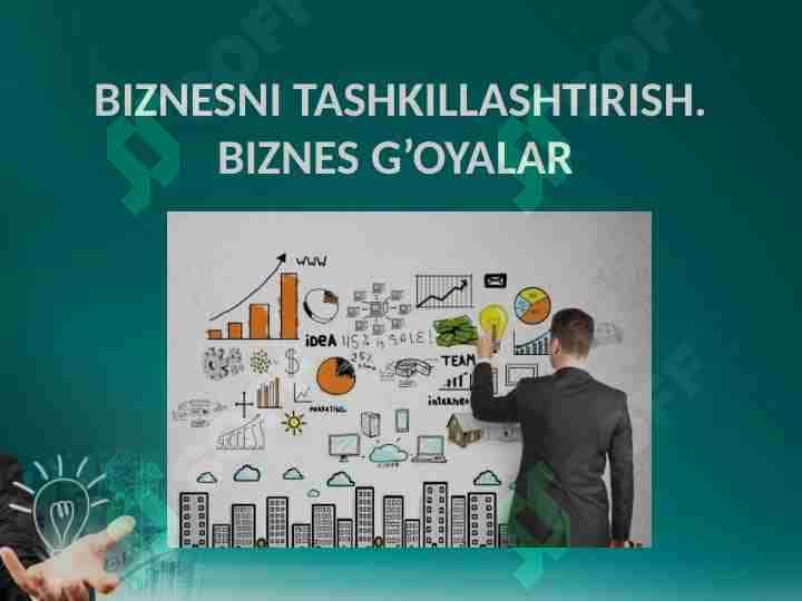 Biznesni tashkillashtirish. Biznes g’oyalar