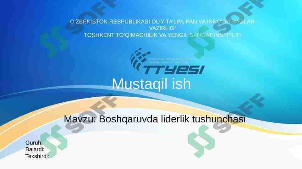 Boshqaruvda liderlik tushunchasi