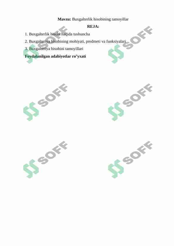 Buxgalterlik hisobining tamoyillar
