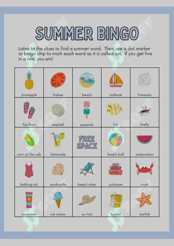summer bingo game