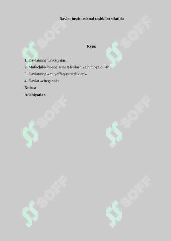 Davlat institutsional tashkilot sifatida