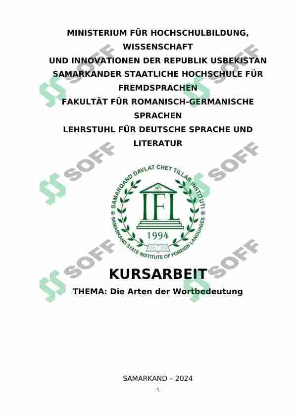 Die arten der Wortbedeutung