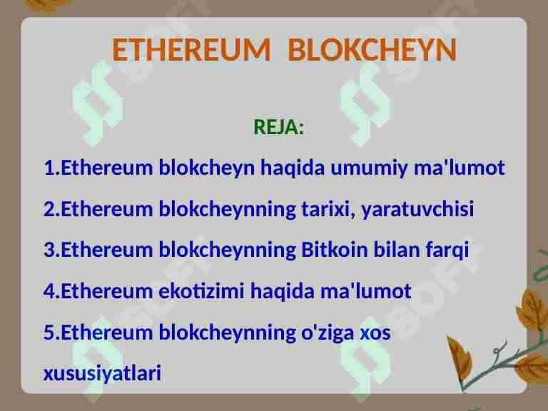 ETHEREUM BLOKCHEYN