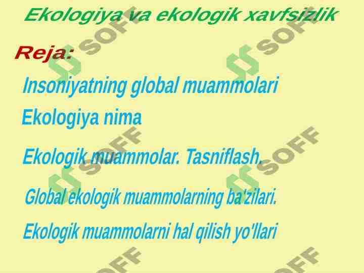 Ekologiya va ekologik xavfsizlik