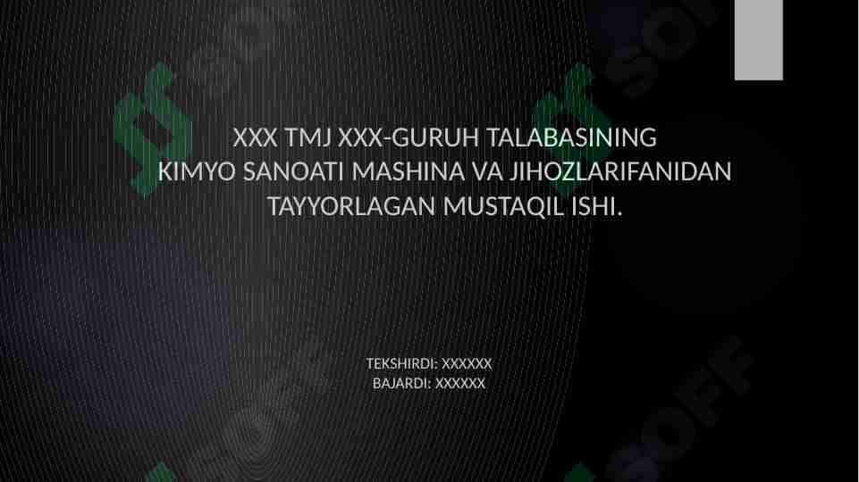 Ekstraktor va kristallizatsiya jarayonlari uchun qurilmalar
