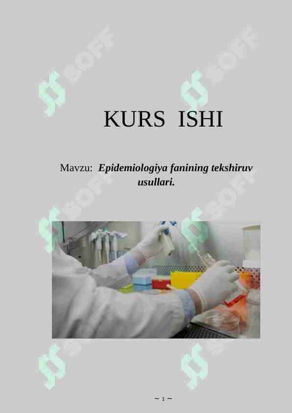 Epidemiologiya fanining tekshiruv usullari