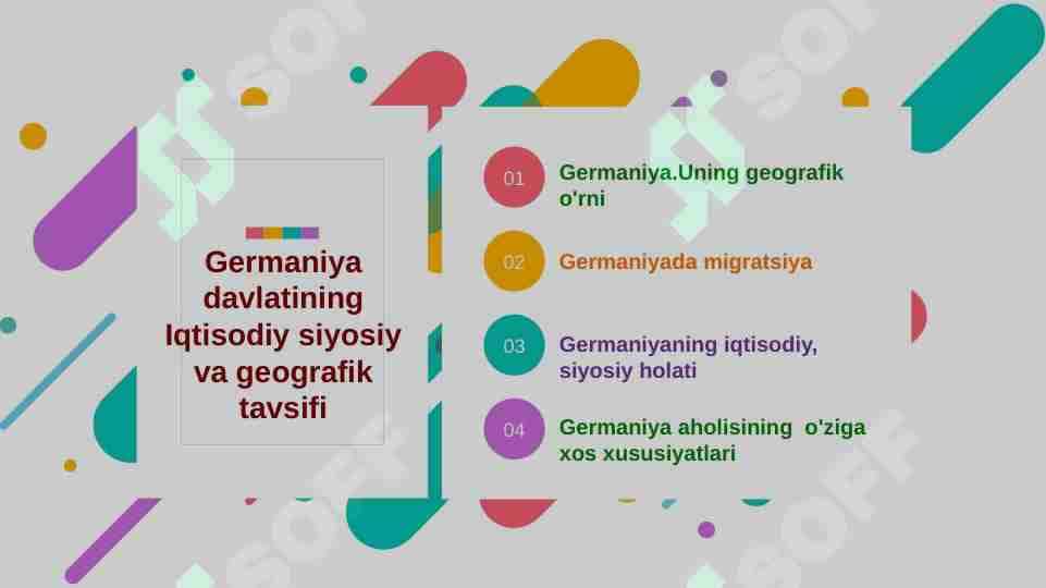 Germaniya davlatining Iqtisodiy siyosiy va geografik tavsifi