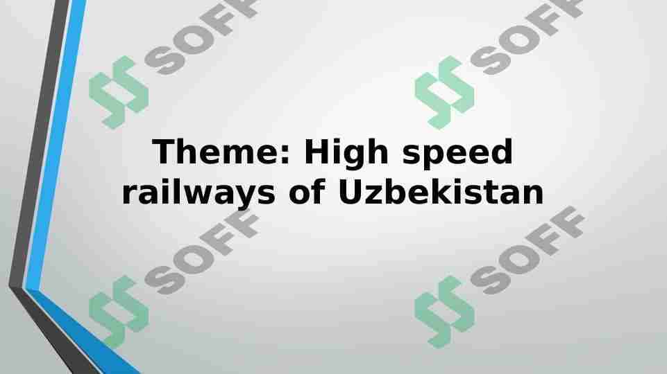 High speed railways of Uzbekistan