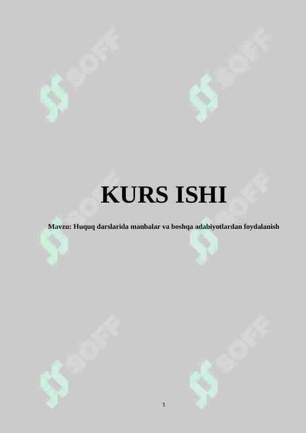 Huquq darslarida manbalar va boshqa adabiyotlardan foydalanish