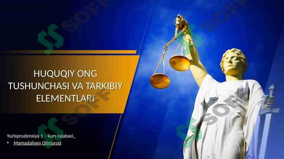 Huquqiy ong tushunchasi va tarkibiy elementlari