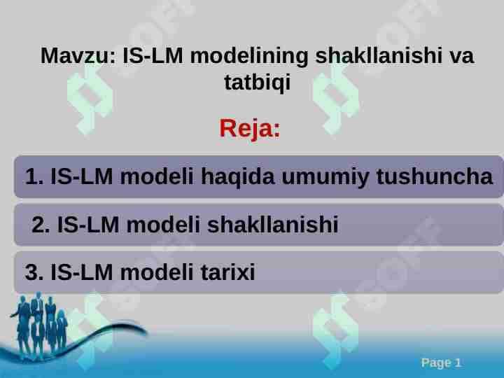 IS-LM modelining shakllanishi va tatbiqi