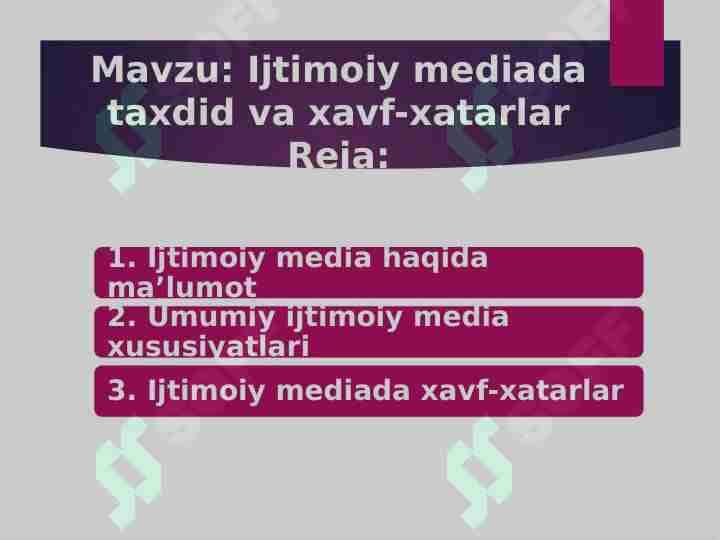 Ijtimoiy mediada taxdid va xavf-xatarlar