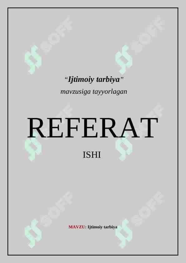 Ijtimoiy tarbiya