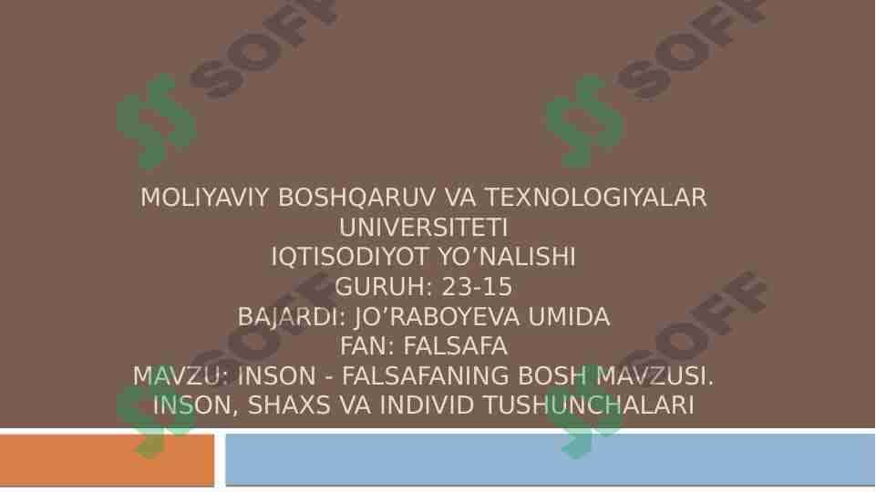 Inson falsafaning bosh mavzusi