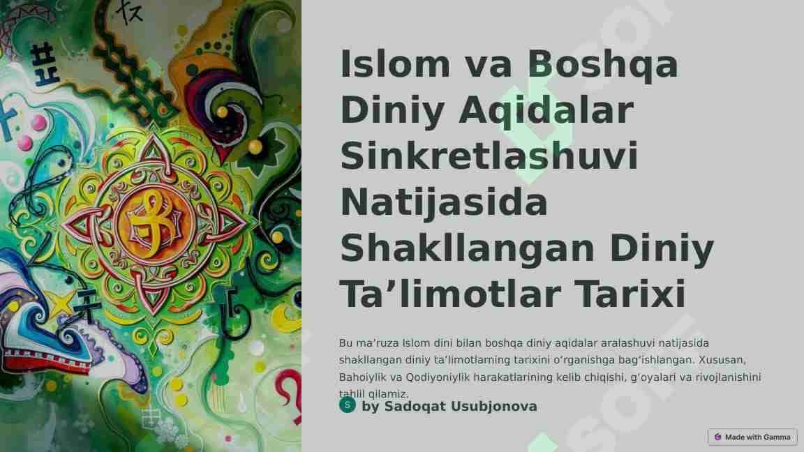 Islom-va-Boshqa-Diniy-Aqidalar-Sinkretlashuvi-Natijasida-Shakllangan-Diniy-Talimotlar-Tarixi