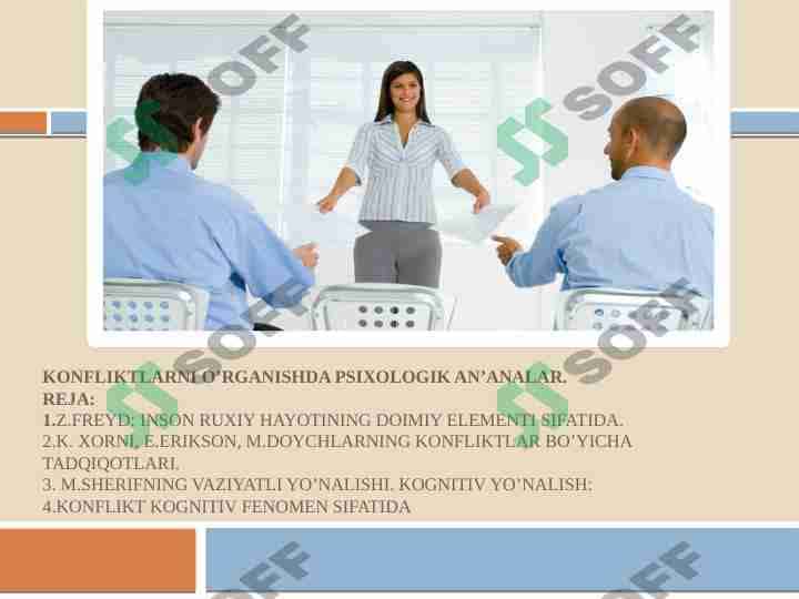 Konfliktlarni o’rganishda psixologik an’analar
