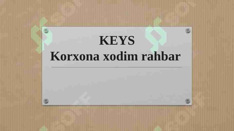 Korxona hodim rahbar (Keys)