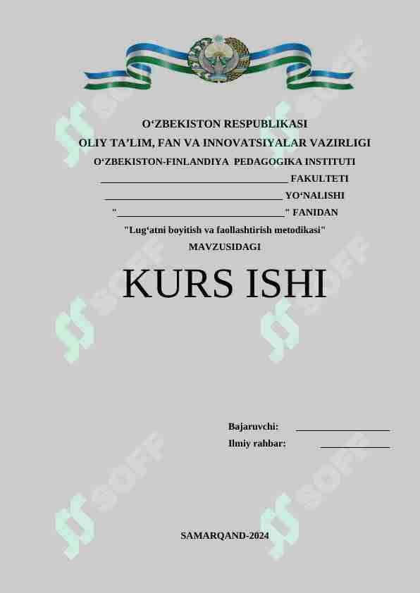 Lug'atni boyitish va faollashtirish metodikasi