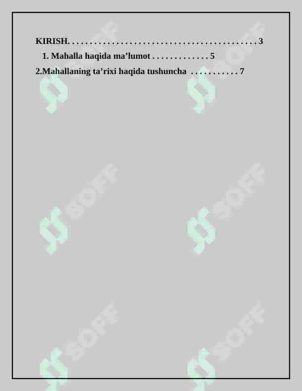 MAHALLANING PAYDO BO'LISH TARIXI
