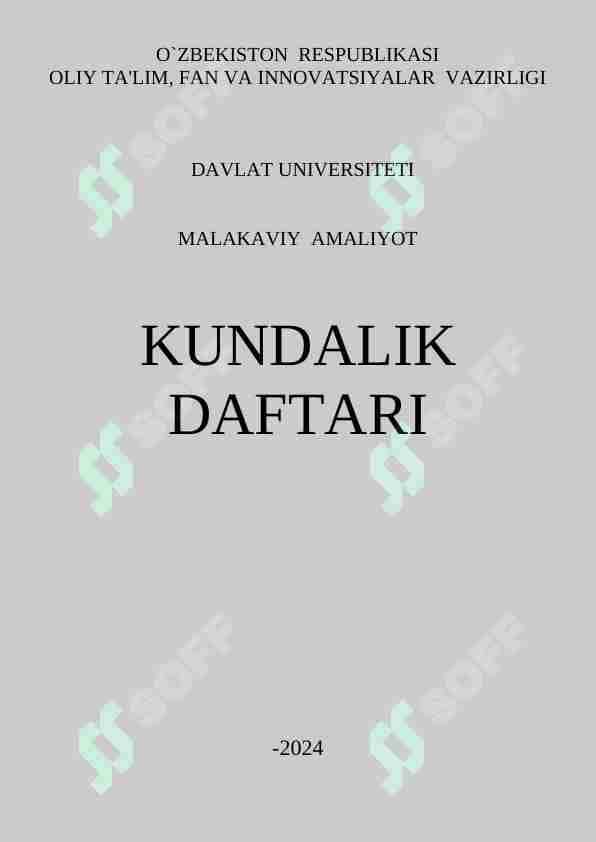 Malakaviy amaliyot kundaligi