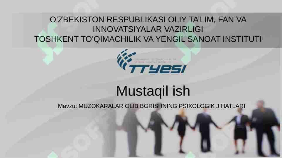 MUZOKARALAR OLIB BORISHNING PSIXOLOGIK JIHATLARI