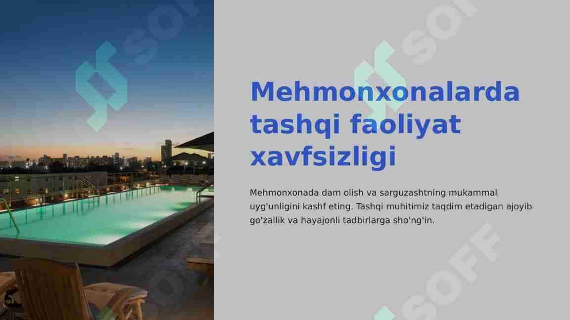 Mehmonxonada tashqi faoliyat xavfsizligi