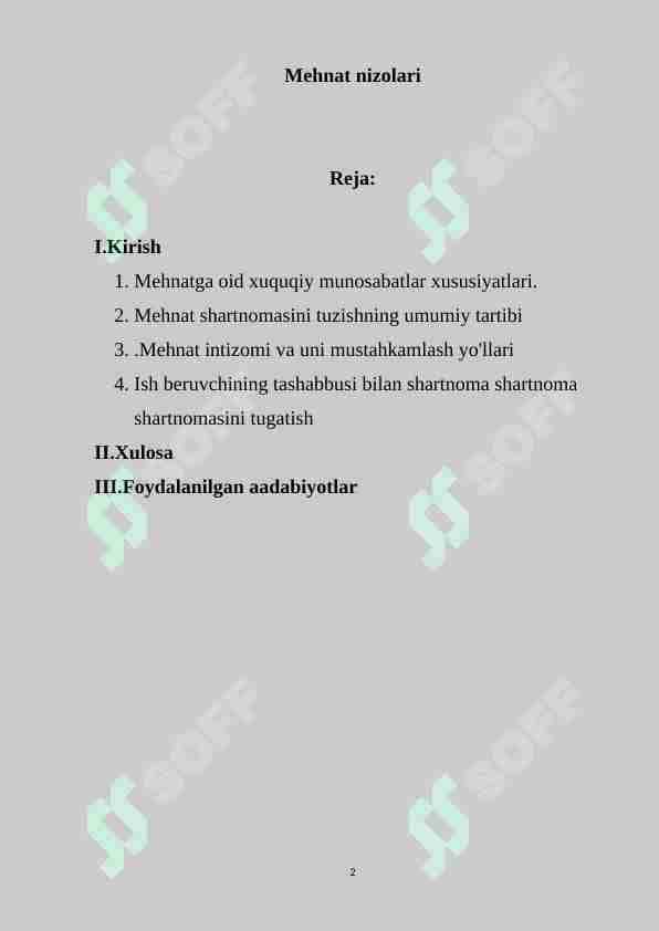 Mehnat nizolari.