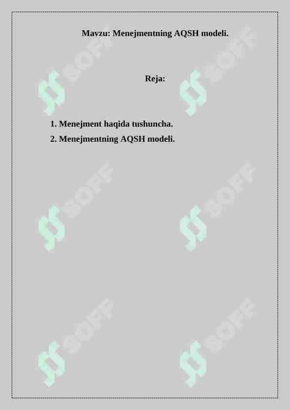 Menejmentning AQSH modeli.