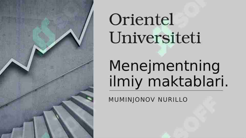 Menejmentning ilmiy maktablari