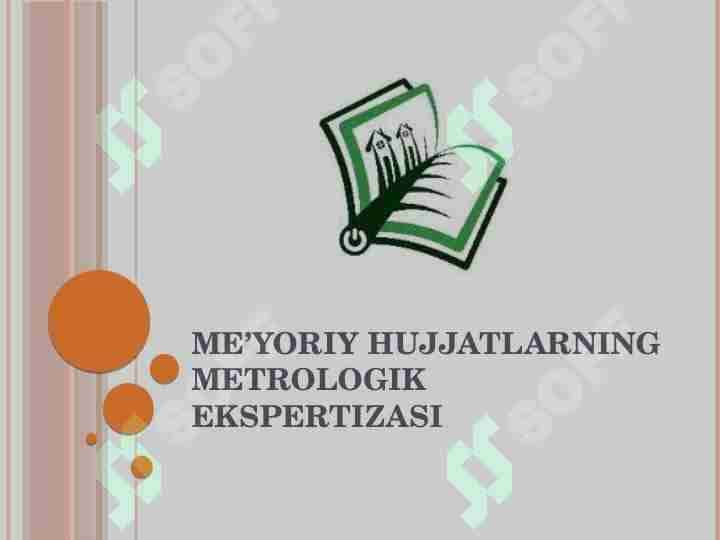 Me’yoriy hujjatlarning metrologik ekspertizasi