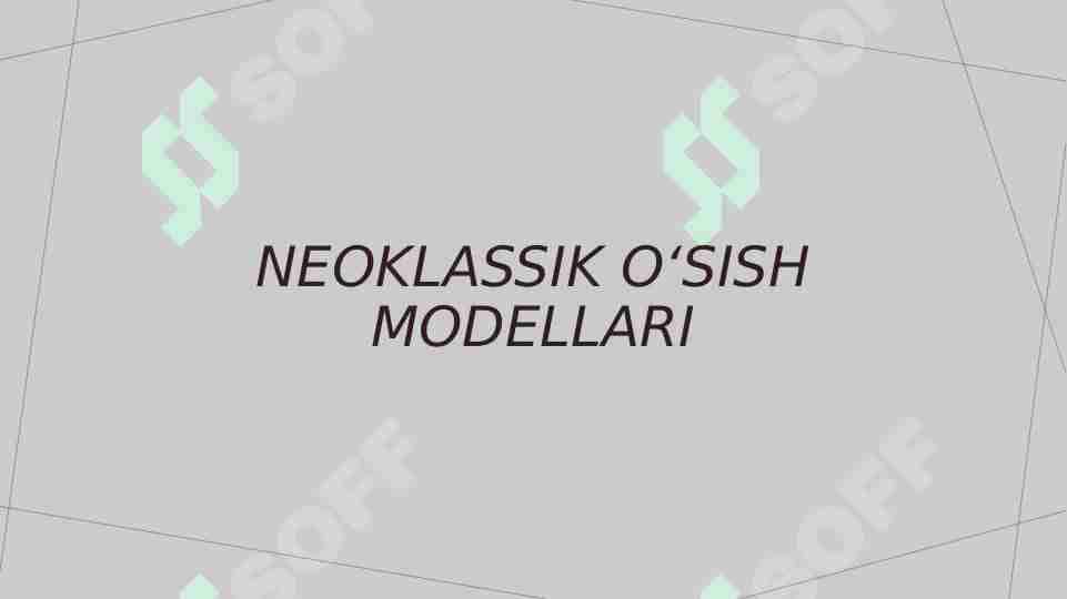 Neoklassik oʻsish modellari