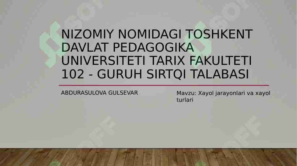 Xayol jarayonlari va xayol turlari