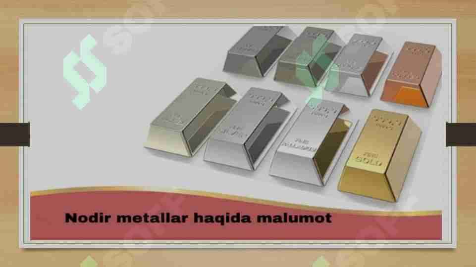 Nodir metallar, qimmatbaho metallar,Molibden, volfram, indiy, reniy, palladiy, platina, galliy, talliy