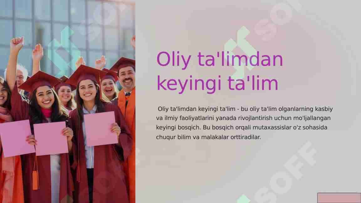 oliy talimdan keyingi talim