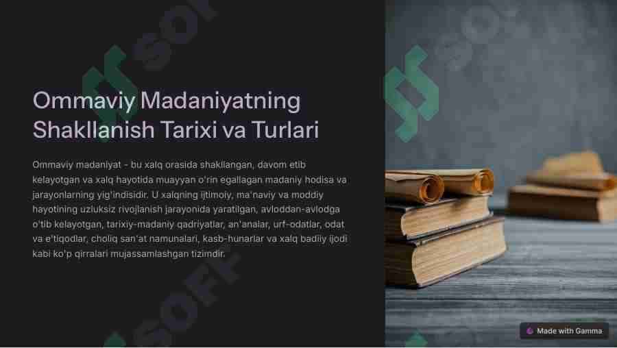 Ommaviy madaniyatning shakllanish tarixi va uning turlari aksil