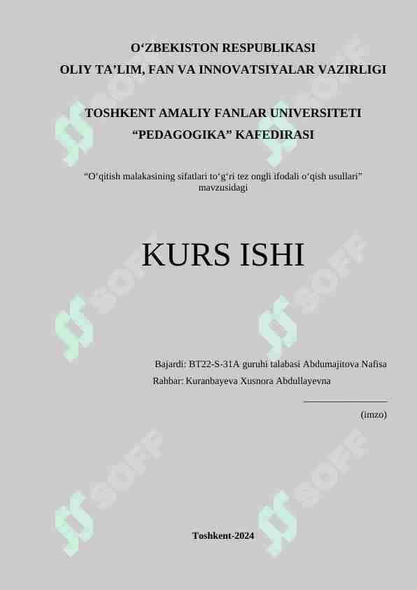 O‘qitish malakasining sifatlari to‘g‘ri tez ongli ifodali o‘qish usullari