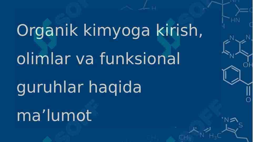 Organik kimyoga kirish