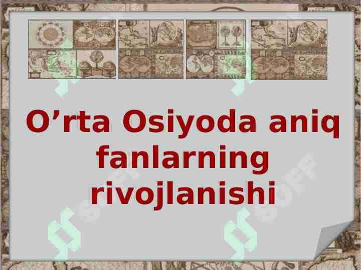 O’rta Osiyoda aniq fanlarning rivojlanishi