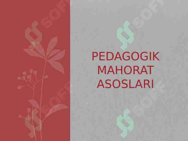 Pedagogik mahorat asoslari