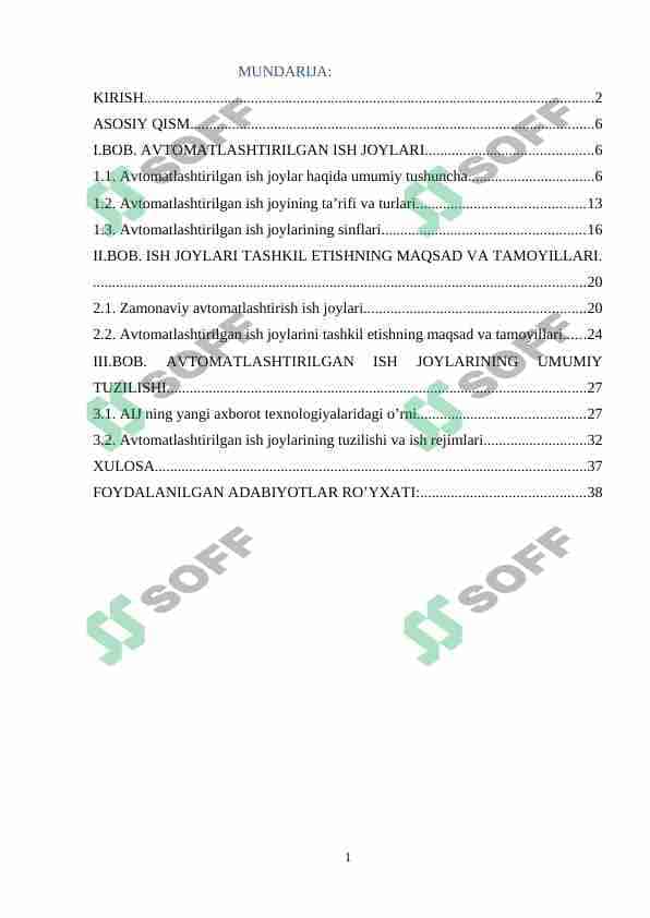 Avtomatlashtirilgan ish joylarida zamonaviy texnologiyalarning o'rni